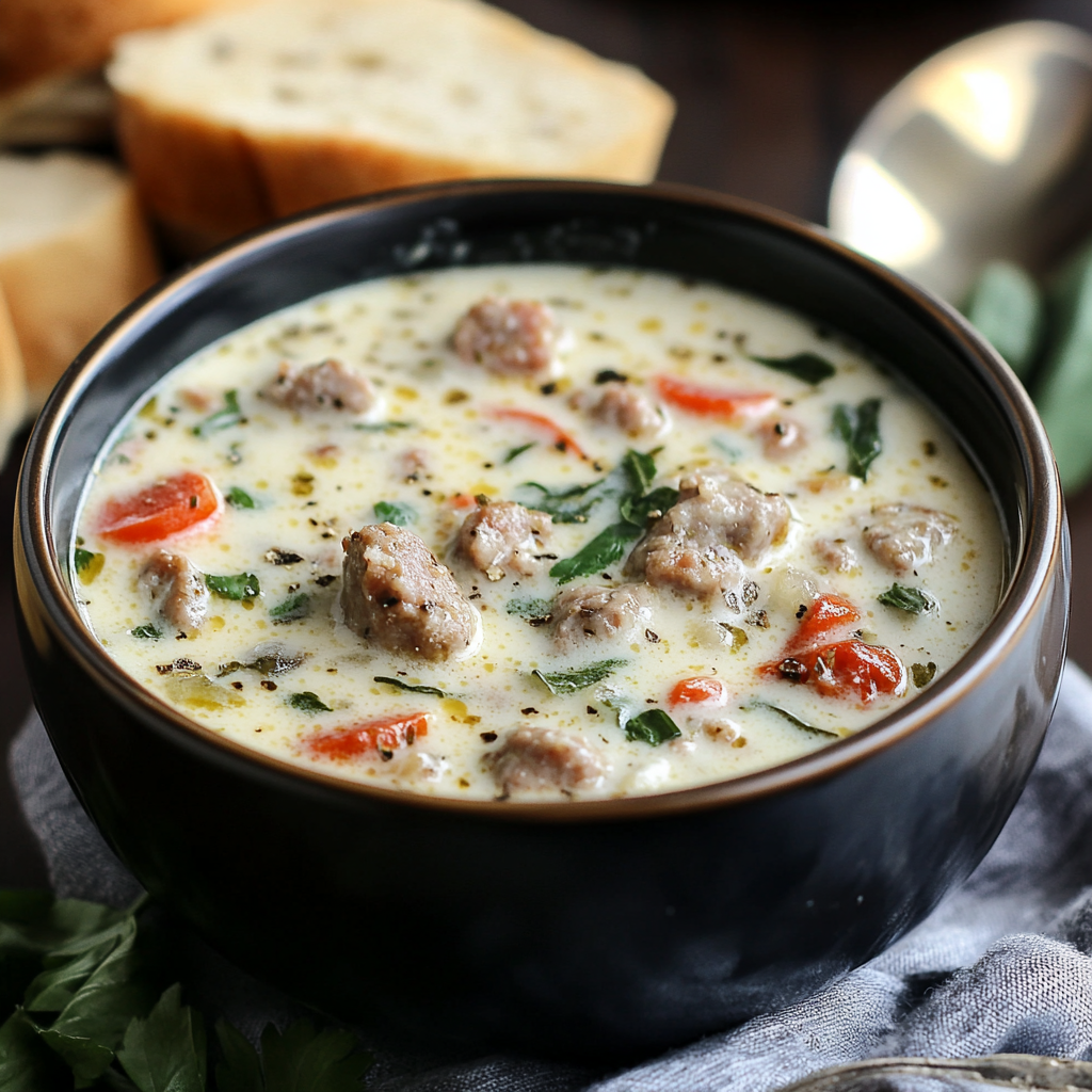 Creamy Parmesan Italian Sausage Soup